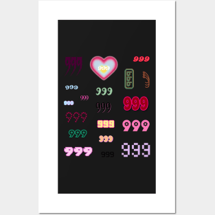 999 angel number aesthetic pack colorful Posters and Art